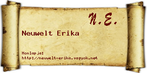 Neuwelt Erika névjegykártya
